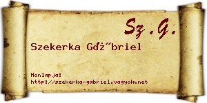 Szekerka Gábriel névjegykártya